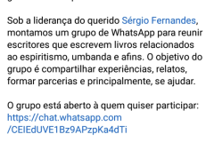 Criação do Grupo de Escritores Espiritualizados